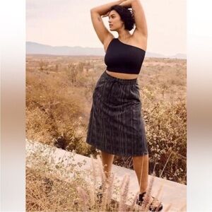 New Athleta Arrival Skirt Size 4 Pull On Black White Striped
